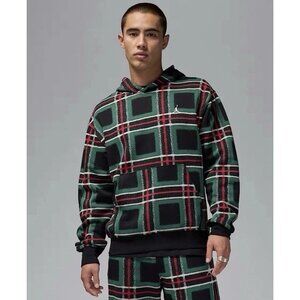 Jordan Essentials Plaid Holiday Fleece Pullover Hoodie Men's 2XL FV7458-010